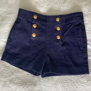 Banana Republic Blue Shorts with gold button detail